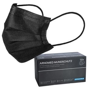 ARNOMED Black Medical Masks Type IIR 50x - Surgical