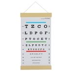 Snellen – Eye Chart for Vision Tests with Wooden Frame for Wall Decoration