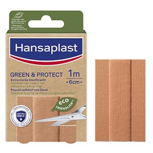 HANSAPLAST Pansements À Découper Green & Protect (10 x 6 mm) - Pansements Universels Eco-Friendly, Pansements Stériles Au Pouvoir Adhésif Extra