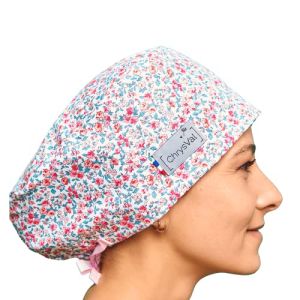 CHRYSVAL - Calot Couvrant Lily - Bonnet Médical ou Calot Cuisine Unisexe 100% Coton Oeko-Tex - Réglable Avec Attaches Et Elastique