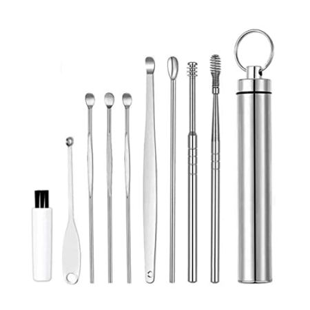 LenEurest Ear Wax Cleaner Ear Curette - Stainless Steel Ear Wax Removal Cleaner