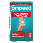 Compeed - 12 Pansements Ampoules Hydrocolloïdes - Seconde Peau - Cicatrisation Rapide - Moyen Format Économique (6,8 x 4,2 cm)