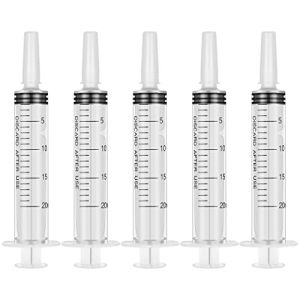 Yorgewd 5 pièces Seringue Alimentaire 20ml Seringue Plastique Seringue de Nourriture pour Oiseaux pour Alimentation Animale, la Mesure du Liquide,...