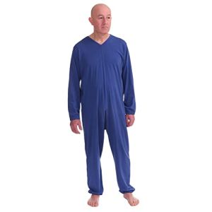 Ferrucci Comfort Pyjama Gériatrique avec Fermeture Éclair au Dos - 100% en Coton - pour Les Personnes Âgées