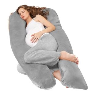 Nuliie Coussin de Grossesse pour Dormir - Oreiller de Corps Complet en Forme de U, Soutien pour Le Dos, Les Hanches et Les Jambes