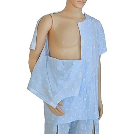 PFZL Chemise de Patient - Vêtements de Paralysie pour Soins aux Invalidités et Chirurgie