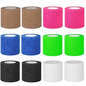 12 Rolls of YOLAISI Self-Adhesive Cohesive Bandages for Fingers, Hands, and Ankles