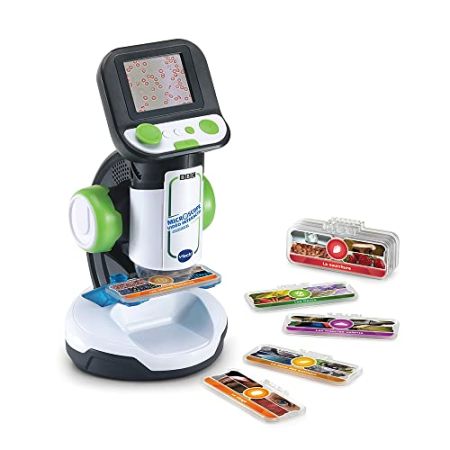 VTech - Genius XL Microscope Vidéo Interactif, avec Écran Couleur Numérique, Photos et Vidéos de la BBC, Jouet Scientifique Éducatif, Cadeau E...