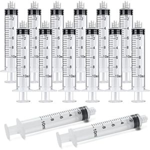 Lot de 20 Seringue Luer Lock de 10 ml, Scellées Individuellement Stériles en Plastique Luer Lock de 10 ml, Artisanat, Alimentation des animaux de...