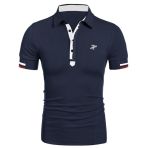 COOFANDY Polo pour Homme Polo Classique T-Shirts Chemise de Sport Polo de Base Polo de Golf à Manches Courtes (Bleu Marine L)