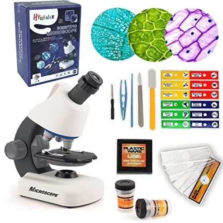 STEM Microscope for Beginner Kids Science Education 40X-1200X Monocular with LED Light Color Filters Lab Campus Educational