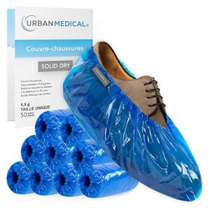 URBAN MEDICAL 50x Surchaussures Imperméables Jetables/Réutilisables avec Semelle Antidérapante | SOLID DRY | Résistant à la Déchirure et à l'Abrasion