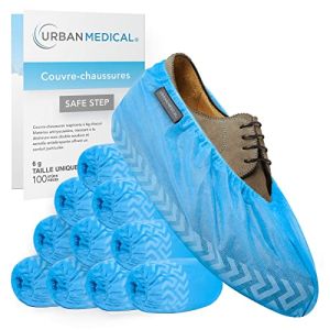 Urban Medical 100x Surchaussures Respirantes Jetables/Réutilisables avec Semelle Antidérapante | Safe Step | Résistantes à la Déchirure et à l'Abrasion