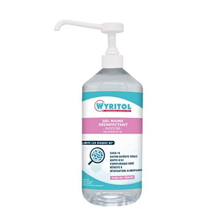 WYRITOL - Gel hydroalcoolique 1L - Désinfectant mains - Formule naturelle - Antibactérien et virucide - 70,2% Ethanol - Fabrication française