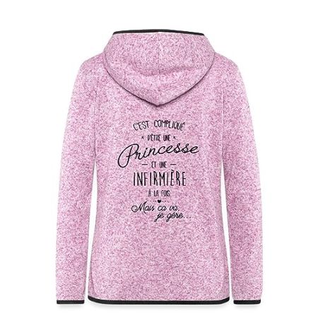 Spreadshirt Princesse Et Infirmière À La Fois Veste À Capuche Femme, XL, Lilas Chinés