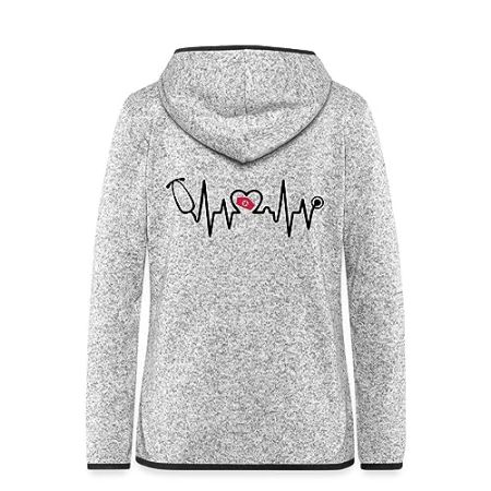 Spreadshirt Heartbeat Infirmière Où Aide-Soignante Humour Veste À Capuche Femme M Gris Clair Chiné