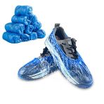 Gvolatee Pack of 100 Disposable Non-Slip Plastic Shoe Covers, Waterproof Durable Anti-Soil for Medical, Workshop