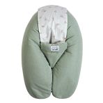 Tinéo - Pregnancy Pillow - Multifunctional Nursing Pillow Multirelax Sponge - Removable Cover - Made in France - 78 cm x 44 cm (Green)