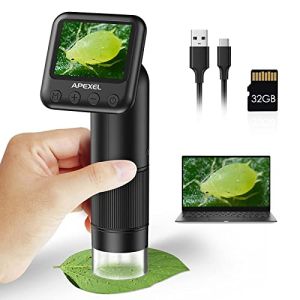 Microscope numérique Portable LCD, Microscope Portable 800x pour Enfants avec lumières LED Microscope loupe électronique, Handy-Mikroskop, USB v...