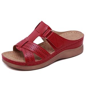 SMajong Sandales Mode Femme Mules Bout Ouvert Plateforme Confortables