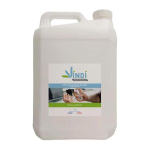 Vindi Désinfectant solution hydroalcoolique - Bidon de 5L - Fabrication Française - 76% d'alcool - Désinfection des mains et des surfaces - Viru...