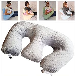 REOTEL Pregnancy Pillow, Nursing Pillow for Pregnant Women, Twin Support Pillow in Machine Washable Cotton Fabric, Gray