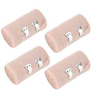 4pcs Elastic Medical Bandages Compression Wrap Roll with Metal Clips