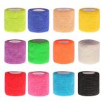 12 Rolls of Cohesive Elastic Bandages 5 cm x 4.5 m, Self-Adhesive Non-Woven Sports Bandages for Hand and Skin Care