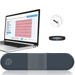 CheckMe Moniteur ECG 24 Heures avec Analyse AI ECG, Ceinture Thoracique Portable ECG Support pour Logiciel PC, Forme d'onde ECG Impression PDF