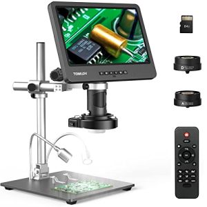 TOMLOV DM602 Pro Microscope Numérique HDMI à Trois Lentilles, Microscope à Souder LCD 10