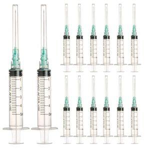 20 Pcs Sterile Plastic Syringes 5 Ml with 21G