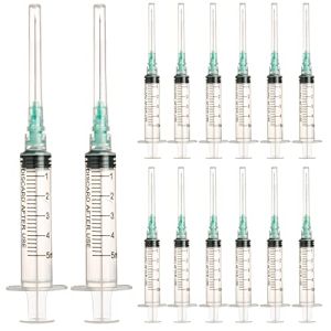 20 pcs 5 ml seringues en plastique stériles avec 21G, seringues de mesure pour les laboratoires scientifiques, les animaux domestiques, la distrib...