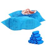 Disposable Shoe Covers 100 Pieces Universal Size CPE Blue for Medical Indoor Use