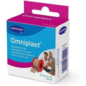 Omniplast - Sparadrap En Tissu - Forme Modulable - Préserve La Peau - 2,5 cm x 5 m - 1 Unité