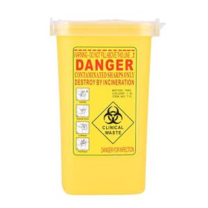 Insure Safety Tattoo Plastic Container for Sharp Objects, Waste Box, 1L Waste Box for Needle Disposal