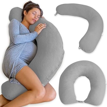 Pharmedoc Nursing Pillow (105x36x21cm) and Multifunctional Pregnancy Pillow for Sleeping, Body Pillow for Pregnant Women