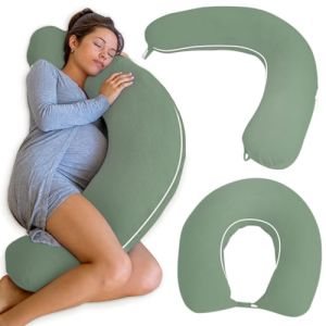 Pharmedoc Nursing Pillow (105x36x21cm) and Multifunctional Pregnancy Pillow for Sleeping, Body Pillow for Pregnant Women