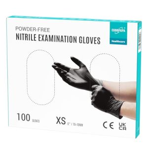 EUROPAPA Box of 100 Disposable Nitrile Gloves - Powder-Free/Sterile Examination Gloves - Latex-Free