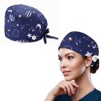 SJBAUTYO 1 Pièces Chapeaux de Travail,Femme Bonnet de Travail Réglable avec Boutons Calot,Unisexe Chapeau de beauté avec Bandeau Absorbant, pour...