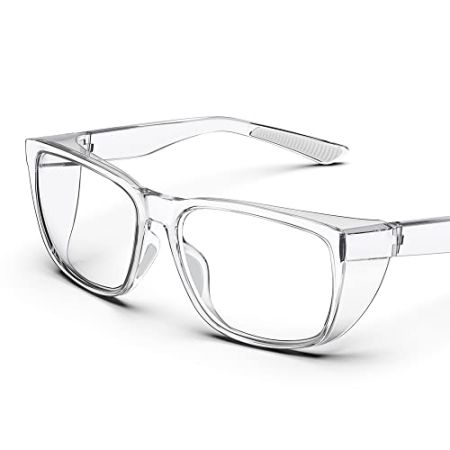 TOREGE Transparent Safety Glasses with Side Shields, Anti-Fog and Scratch-Resistant