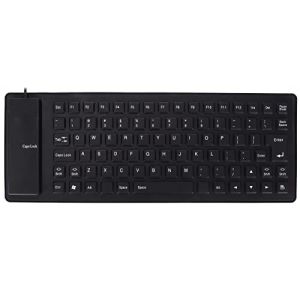 VBESTLIFE Clavier en Silicone, Étanche, Portable Léger, Différentes Couleurs, Bouton Muet, Doux et Confortable pour PC (Noir)