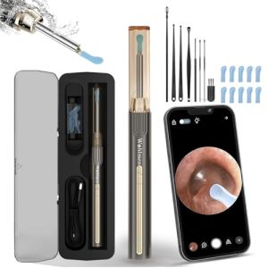 Otoscope Oreille, Wohlmen Iscope Pro Max Oreille, 1920P HD Kit Camera Oreille d'élimination du cérumen avec 6 lumières LED