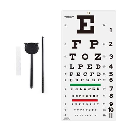 AISITESY Snellen Eye Chart with Adhesive Sticker 27.9 x 55.9 cm