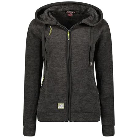 Geographical Norway Twelve Lady - Sweat Femme Capuche Polaire Fermeture Zip - Sweatshirt Femmes Manche Pull Casual Manches Longues Chaud - Hoodie V...