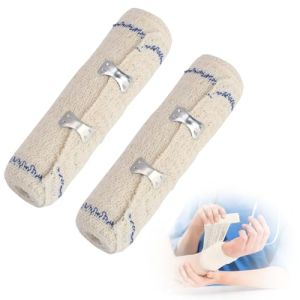 Medical Crepe Bandage - 4.5m x 15cm - Stretchable, Absorbent, and Reusable Pure Cotton (Pack of 2)