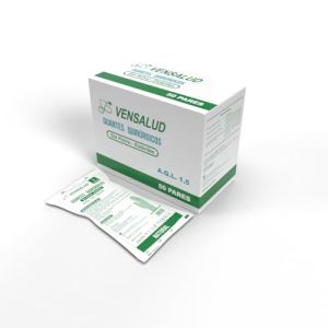 VENSALUD | Gants En Latex Stériles Jetables Sans Poudre | A.Q.L 1.5 | Pour Laboratoires, Sanitaires, Vétérinaires, Examen Médical | 100 Pcs.