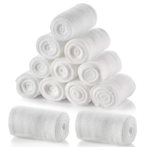 Rolls of Gauze Bandages 10 cm x 4.5 m First Aid Dressings Stretch Support Bandages 12Pcs