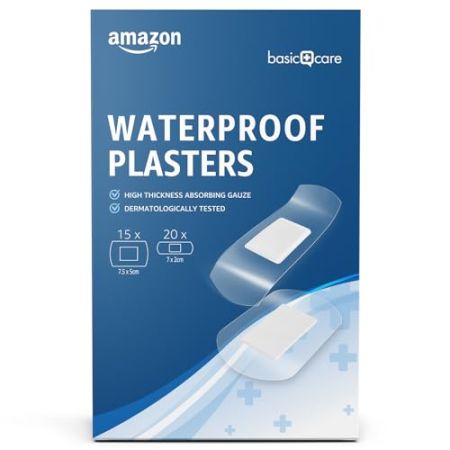 Amazon Basic Care Waterproof Plasters (Transparent 