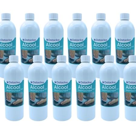 DSTOCK60 - Pack of 6 x 1 L 99.9% Extra Pure Isopropyl Alcohol, Made in France