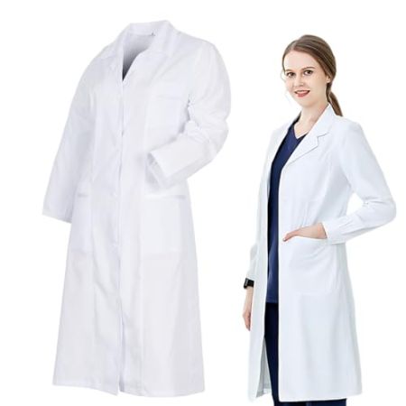 GNHG 1 Article Blouse Chimie lycee, Blouse Blanche, Blouse Chimie Laboratoire, Femme Homme Manche Longue Blouse de Médecin Médical avec Poche et ...